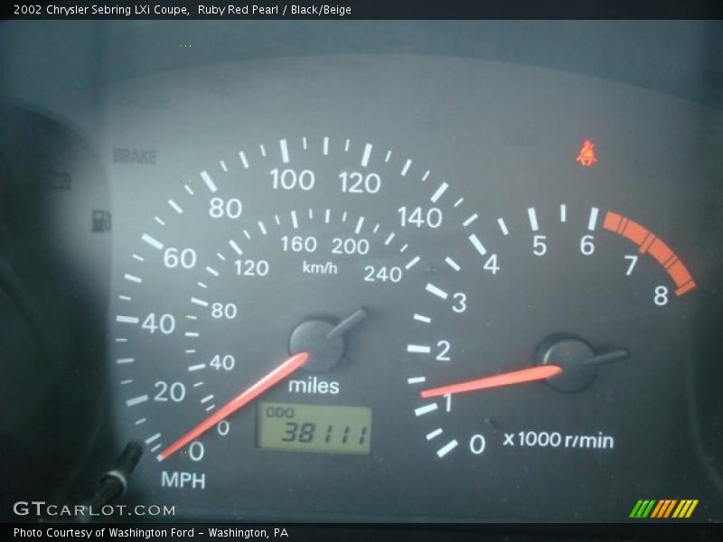 Ruby Red Pearl / Black/Beige 2002 Chrysler Sebring LXi Coupe