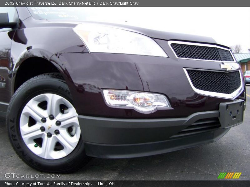 Dark Cherry Metallic / Dark Gray/Light Gray 2009 Chevrolet Traverse LS