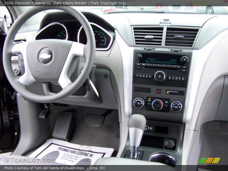 Dark Cherry Metallic / Dark Gray/Light Gray 2009 Chevrolet Traverse LS