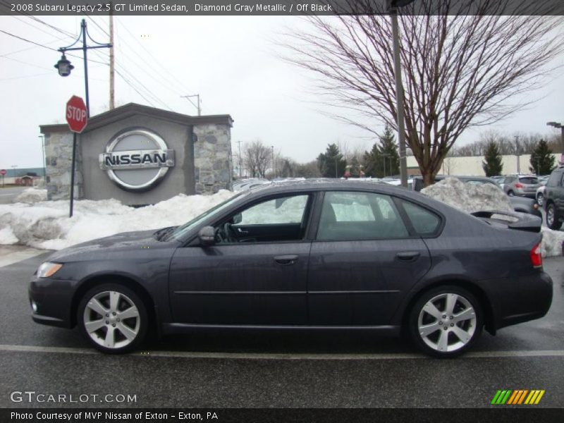 Diamond Gray Metallic / Off Black 2008 Subaru Legacy 2.5 GT Limited Sedan