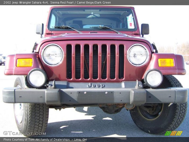 Sienna Red Pearl / Camel Beige/Dark Green 2002 Jeep Wrangler Sahara 4x4
