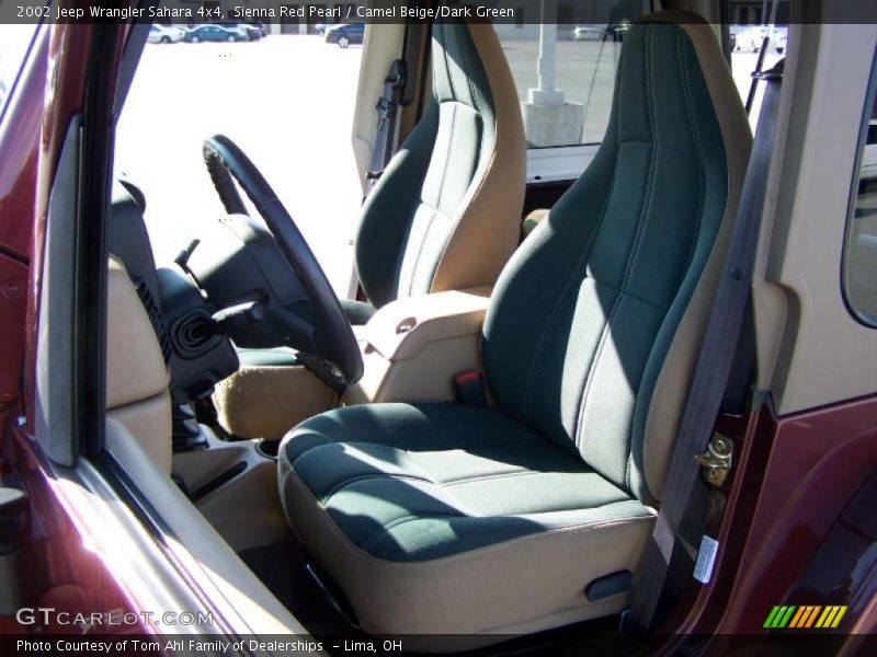 Sienna Red Pearl / Camel Beige/Dark Green 2002 Jeep Wrangler Sahara 4x4