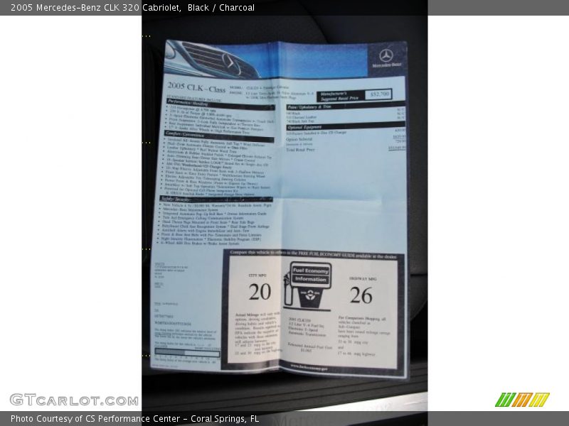Black / Charcoal 2005 Mercedes-Benz CLK 320 Cabriolet