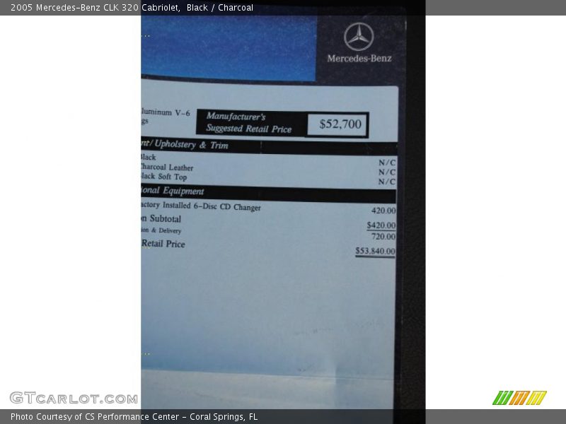 Black / Charcoal 2005 Mercedes-Benz CLK 320 Cabriolet