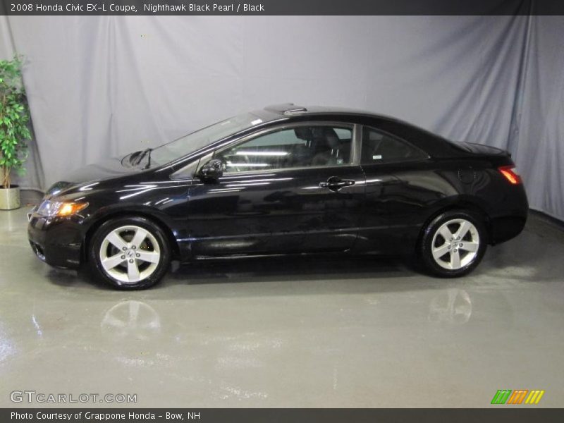 Nighthawk Black Pearl / Black 2008 Honda Civic EX-L Coupe