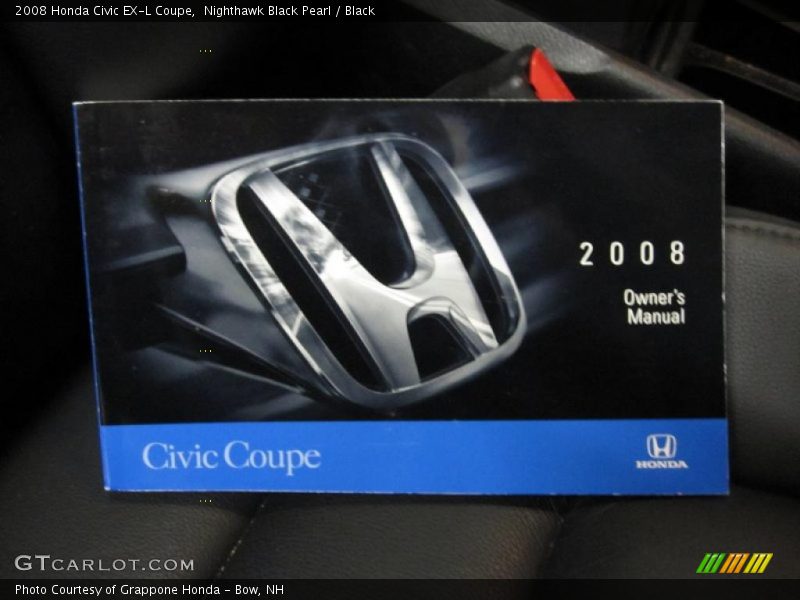 Nighthawk Black Pearl / Black 2008 Honda Civic EX-L Coupe