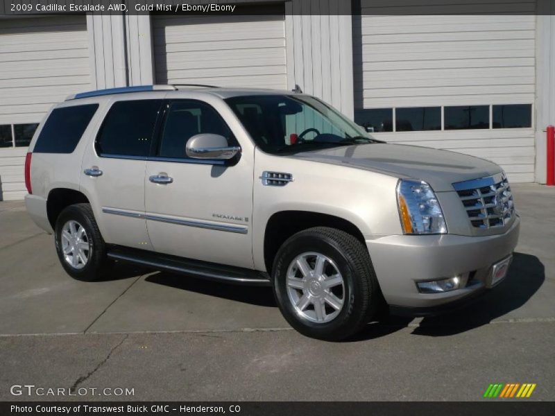 Gold Mist / Ebony/Ebony 2009 Cadillac Escalade AWD