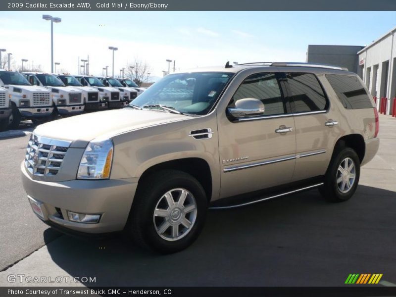 Gold Mist / Ebony/Ebony 2009 Cadillac Escalade AWD