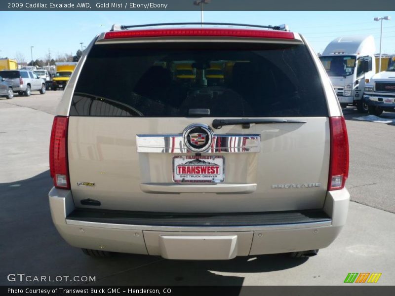 Gold Mist / Ebony/Ebony 2009 Cadillac Escalade AWD