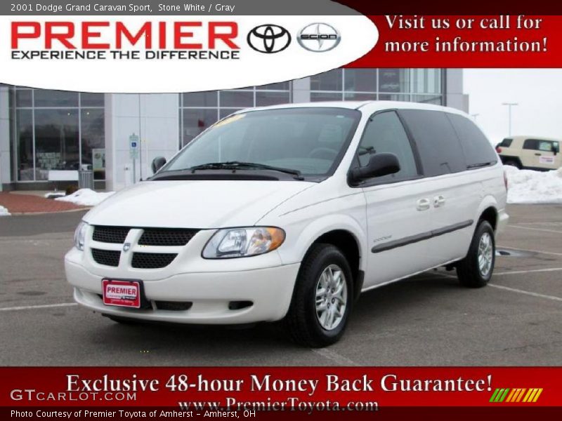 Stone White / Gray 2001 Dodge Grand Caravan Sport