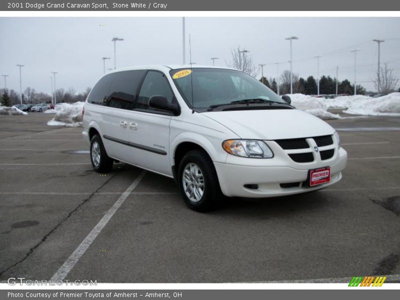 Stone White / Gray 2001 Dodge Grand Caravan Sport