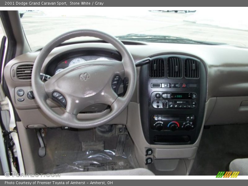 Stone White / Gray 2001 Dodge Grand Caravan Sport