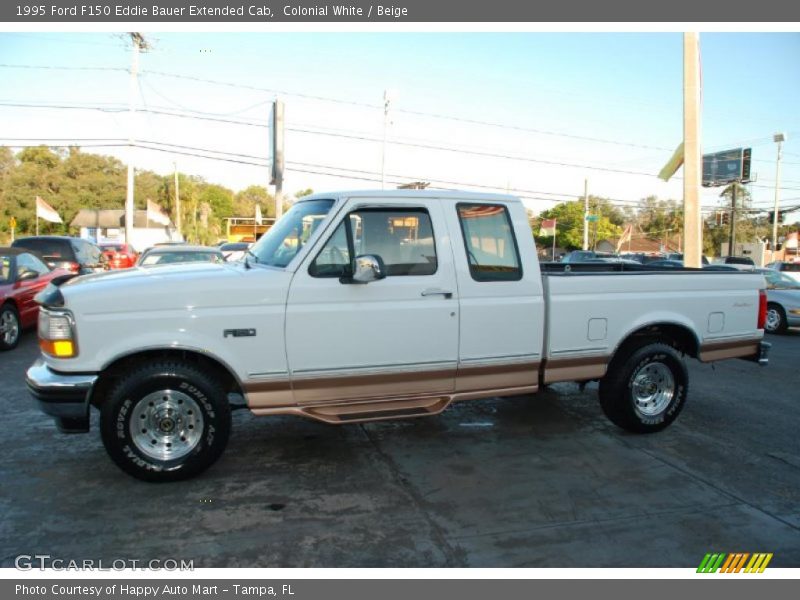 Colonial White / Beige 1995 Ford F150 Eddie Bauer Extended Cab