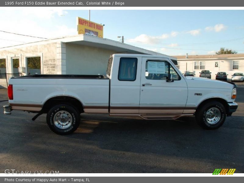 Colonial White / Beige 1995 Ford F150 Eddie Bauer Extended Cab