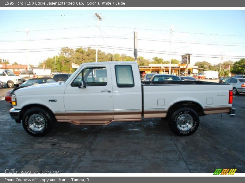 Colonial White / Beige 1995 Ford F150 Eddie Bauer Extended Cab