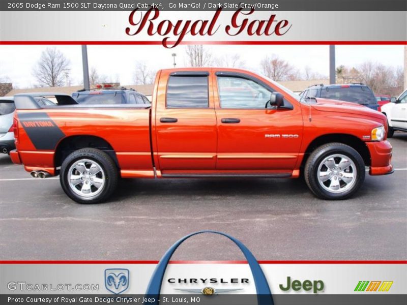 Go ManGo! / Dark Slate Gray/Orange 2005 Dodge Ram 1500 SLT Daytona Quad Cab 4x4