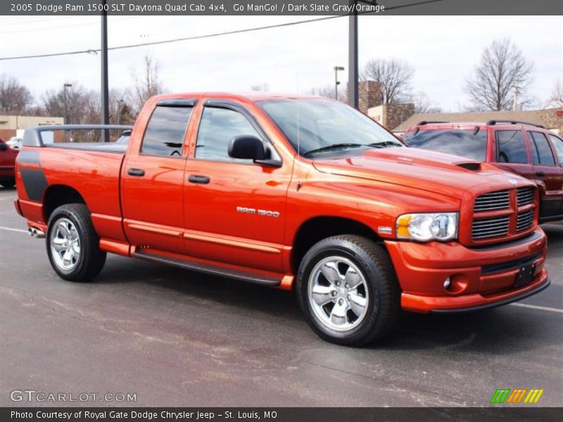 Go ManGo! / Dark Slate Gray/Orange 2005 Dodge Ram 1500 SLT Daytona Quad Cab 4x4