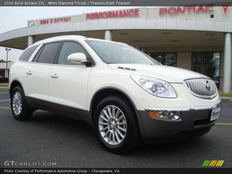 White Diamond Tricoat / Titanium/Dark Titanium 2010 Buick Enclave CXL