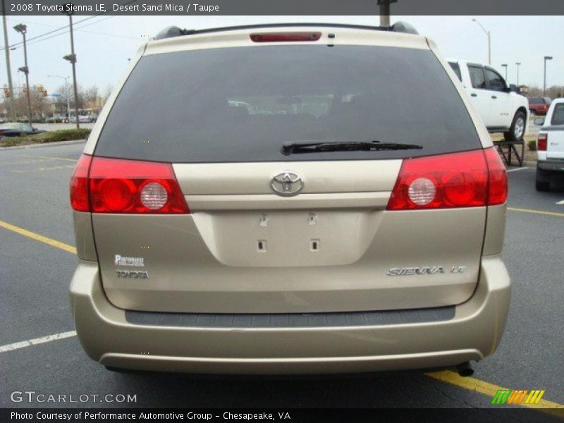 Desert Sand Mica / Taupe 2008 Toyota Sienna LE