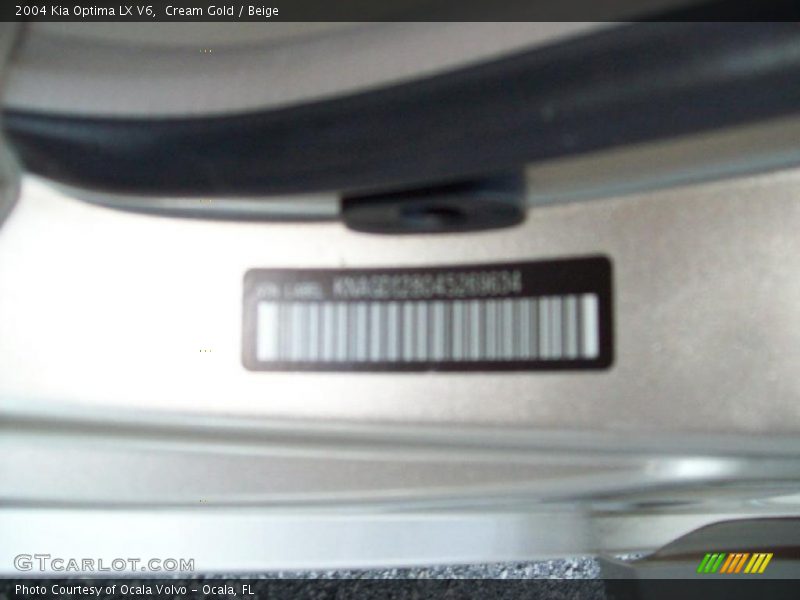 Cream Gold / Beige 2004 Kia Optima LX V6