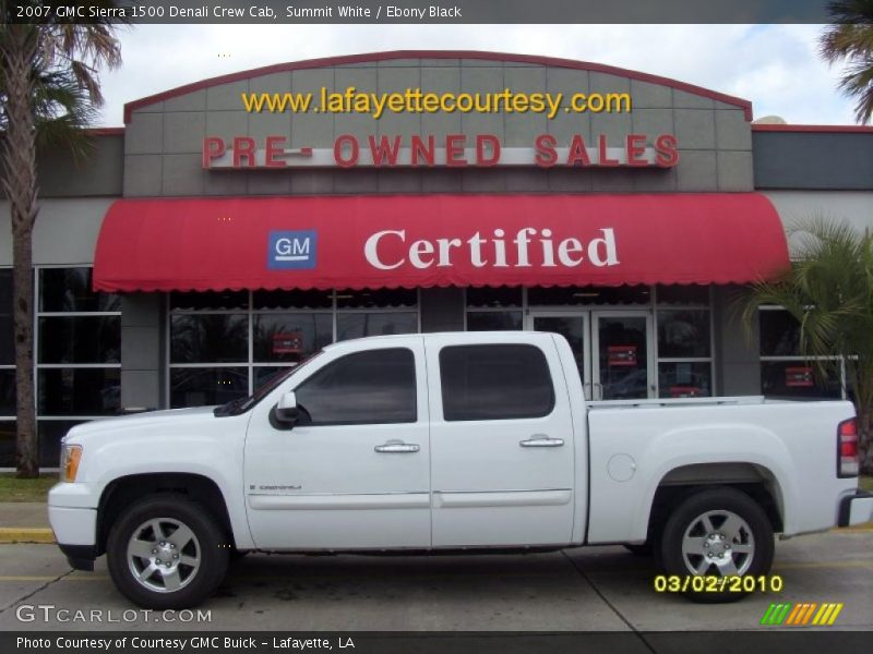 Summit White / Ebony Black 2007 GMC Sierra 1500 Denali Crew Cab