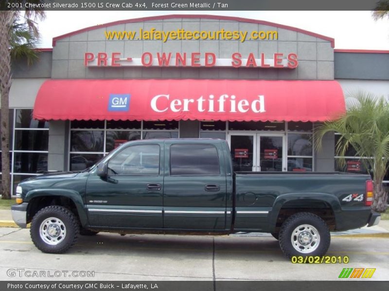 Forest Green Metallic / Tan 2001 Chevrolet Silverado 1500 LS Crew Cab 4x4