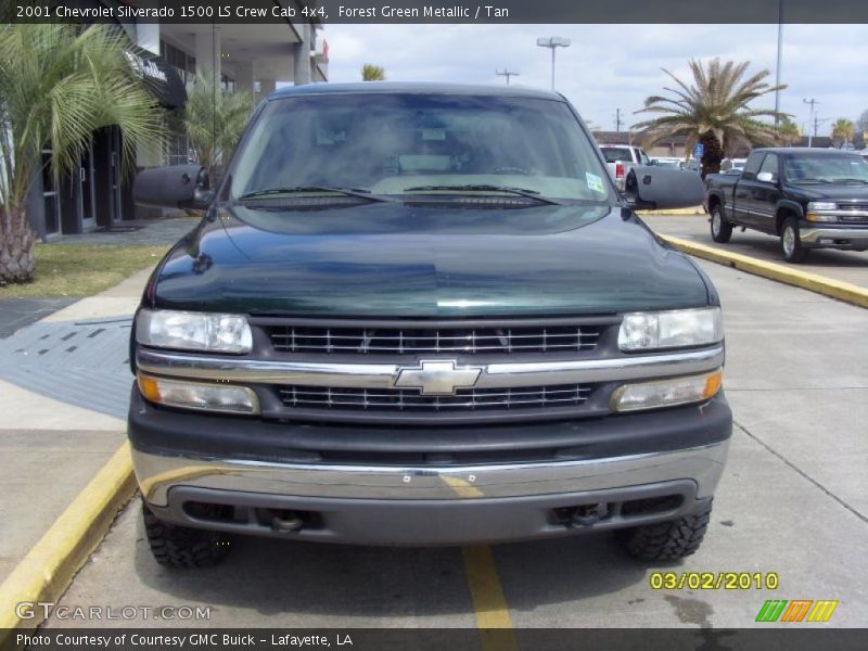 Forest Green Metallic / Tan 2001 Chevrolet Silverado 1500 LS Crew Cab 4x4