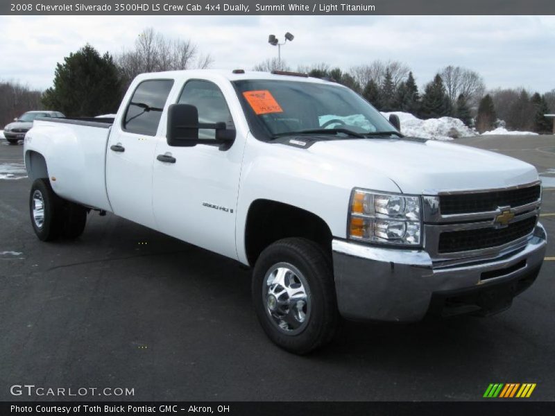 Summit White / Light Titanium 2008 Chevrolet Silverado 3500HD LS Crew Cab 4x4 Dually