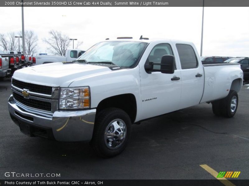 Summit White / Light Titanium 2008 Chevrolet Silverado 3500HD LS Crew Cab 4x4 Dually