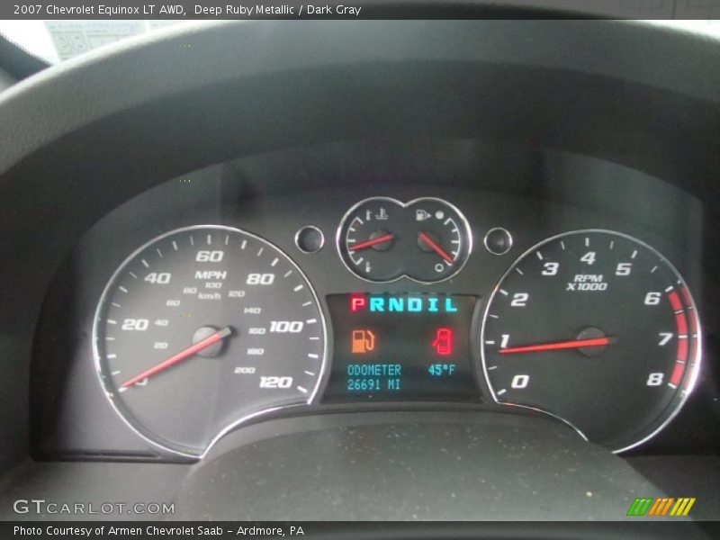 Deep Ruby Metallic / Dark Gray 2007 Chevrolet Equinox LT AWD
