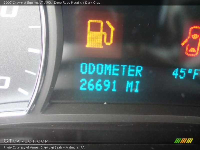 Deep Ruby Metallic / Dark Gray 2007 Chevrolet Equinox LT AWD