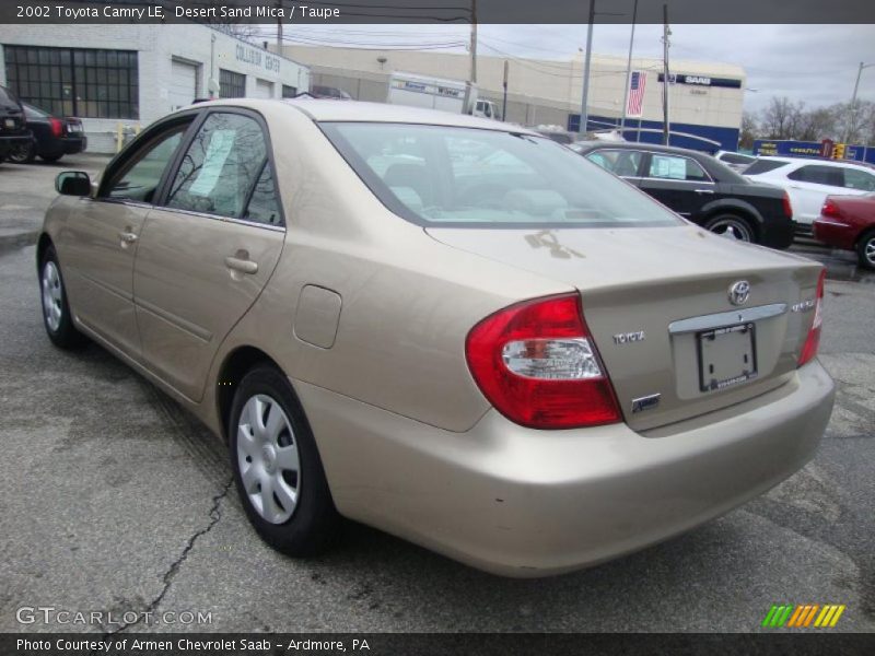 Desert Sand Mica / Taupe 2002 Toyota Camry LE