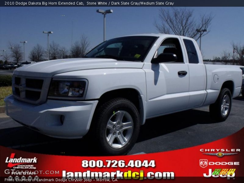 Stone White / Dark Slate Gray/Medium Slate Gray 2010 Dodge Dakota Big Horn Extended Cab
