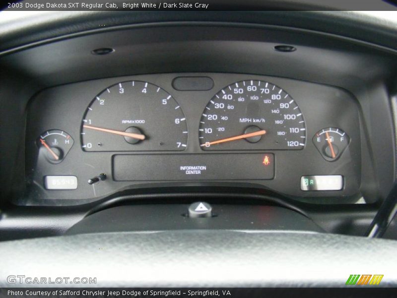 Bright White / Dark Slate Gray 2003 Dodge Dakota SXT Regular Cab