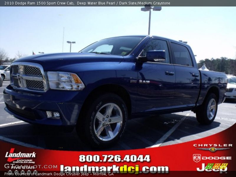 Deep Water Blue Pearl / Dark Slate/Medium Graystone 2010 Dodge Ram 1500 Sport Crew Cab