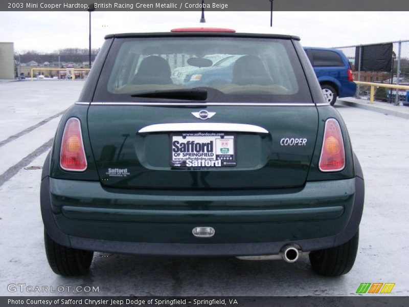 British Racing Green Metallic / Cordoba Beige 2003 Mini Cooper Hardtop