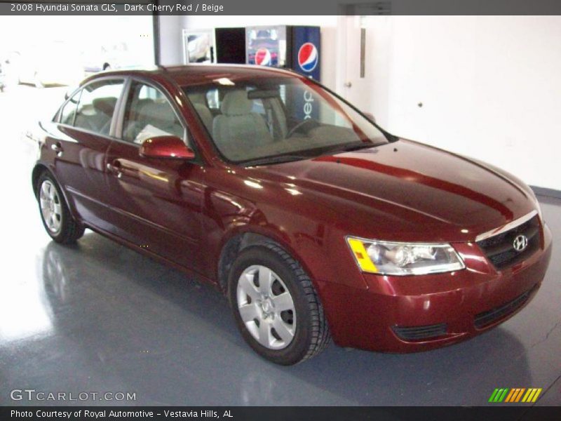 Dark Cherry Red / Beige 2008 Hyundai Sonata GLS