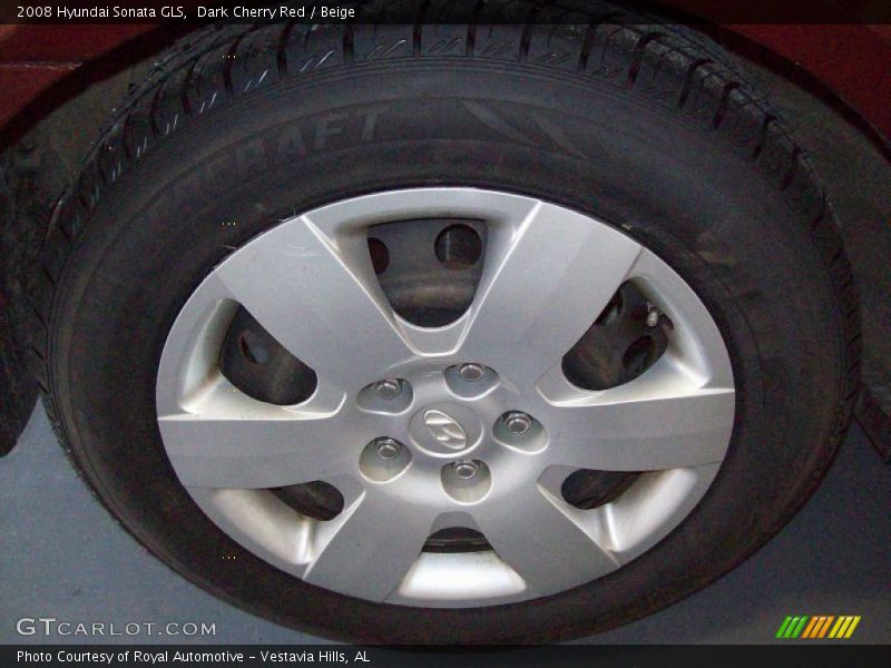 Dark Cherry Red / Beige 2008 Hyundai Sonata GLS