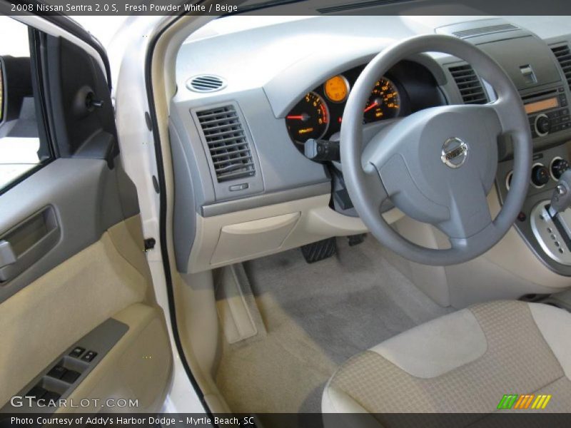 Fresh Powder White / Beige 2008 Nissan Sentra 2.0 S
