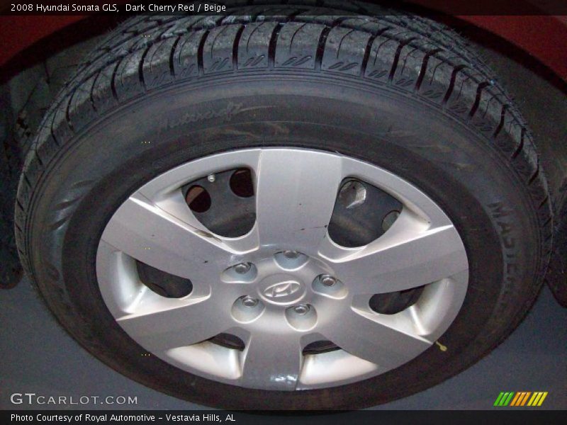 Dark Cherry Red / Beige 2008 Hyundai Sonata GLS