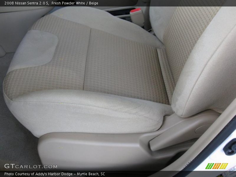 Fresh Powder White / Beige 2008 Nissan Sentra 2.0 S