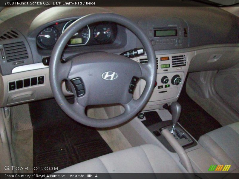 Dark Cherry Red / Beige 2008 Hyundai Sonata GLS