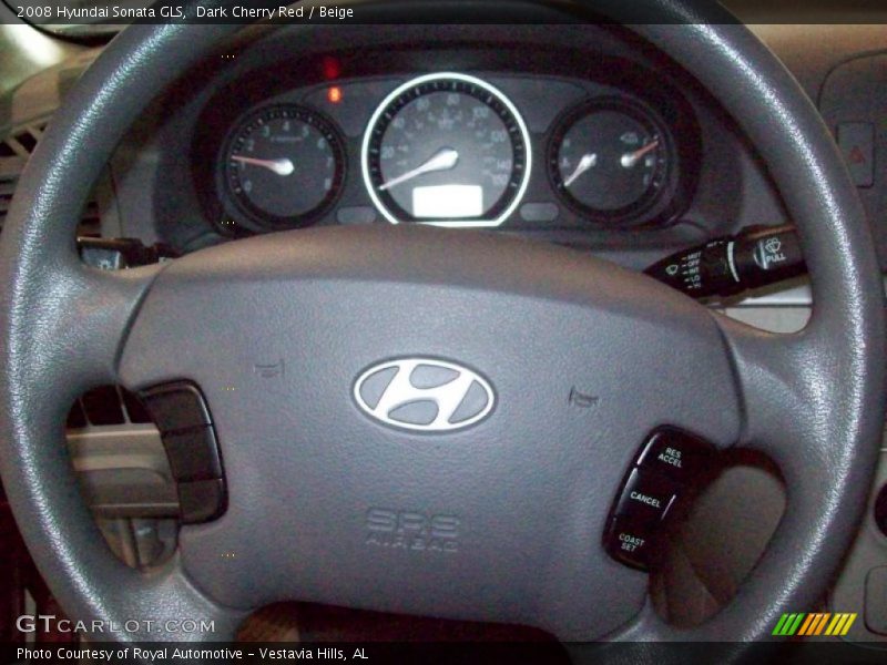 Dark Cherry Red / Beige 2008 Hyundai Sonata GLS