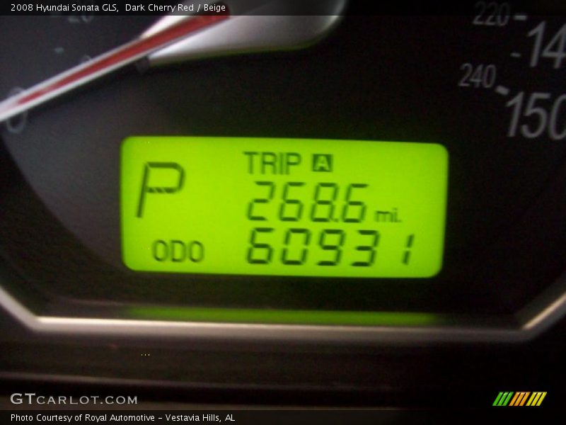 Dark Cherry Red / Beige 2008 Hyundai Sonata GLS