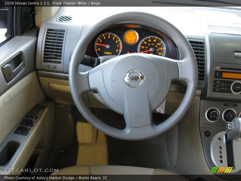 Fresh Powder White / Beige 2008 Nissan Sentra 2.0 S