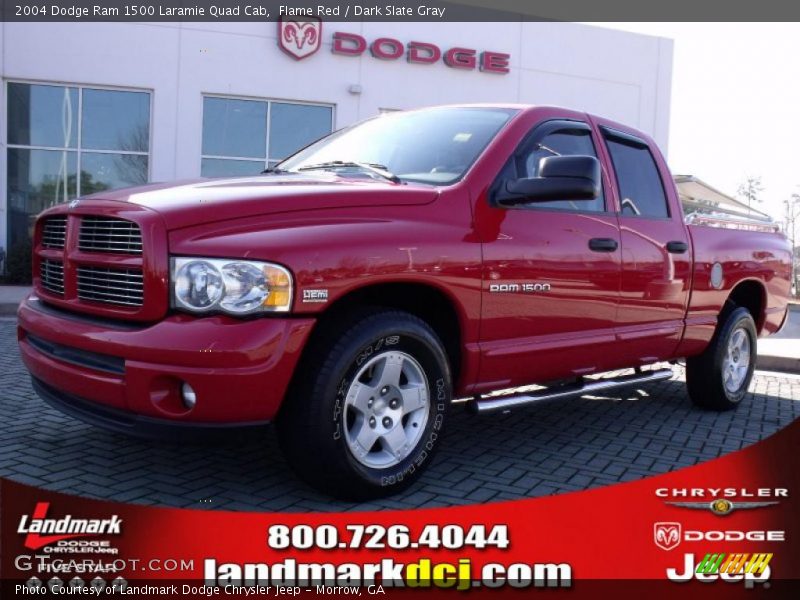 Flame Red / Dark Slate Gray 2004 Dodge Ram 1500 Laramie Quad Cab