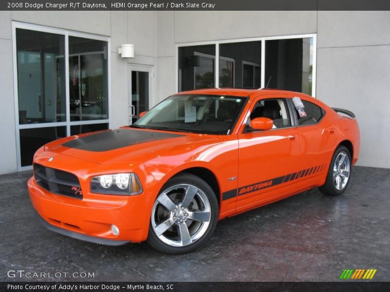 HEMI Orange Pearl / Dark Slate Gray 2008 Dodge Charger R/T Daytona