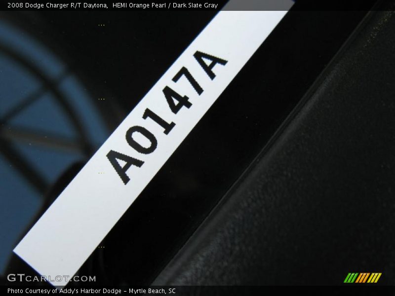 HEMI Orange Pearl / Dark Slate Gray 2008 Dodge Charger R/T Daytona