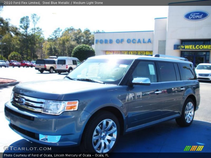Steel Blue Metallic / Medium Light Stone 2010 Ford Flex Limited
