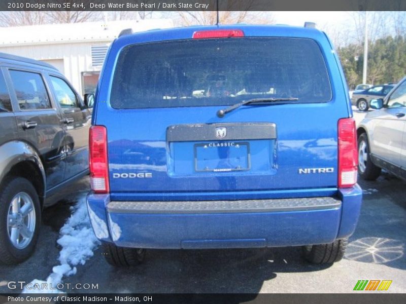 Deep Water Blue Pearl / Dark Slate Gray 2010 Dodge Nitro SE 4x4
